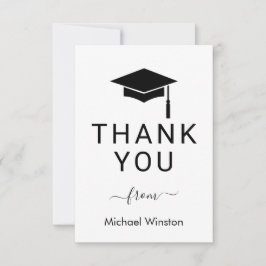 Tarjeta De Agradecimiento Clean and Chic Graduation Thank You Card