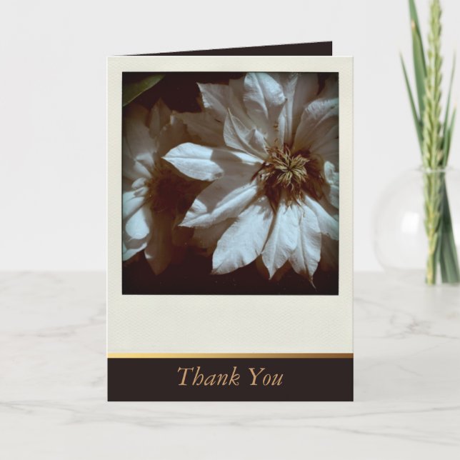 Tarjeta De Agradecimiento Clematis Floral Sympathy Gracias Cartas (Anverso)