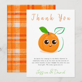 Tarjeta De Agradecimiento Clementine Naranja Fruit Baby Shower