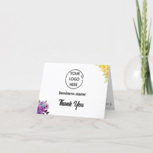 Tarjeta De Agradecimiento Cliente de empresa con logotipo de firma