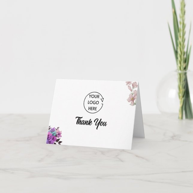 Tarjeta De Agradecimiento cliente de empresa de logotipo (Anverso)