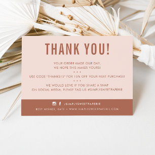 Tarjeta De Agradecimiento CLIENTE GRACIAS A TU moderno arcilla rosada de tie