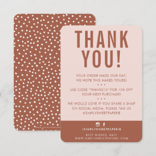 Tarjeta De Agradecimiento CLIENTE GRACIAS A TU moderno y bonito arcilla rosa