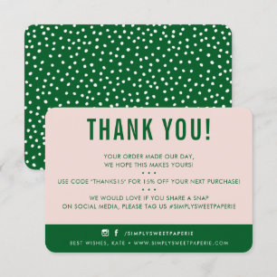 Tarjeta De Agradecimiento CLIENTE GRACIAS A USTED moderno color rosa oscuro
