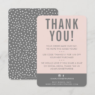 Tarjeta De Agradecimiento CLIENTE GRACIAS A USTED moderno lindo color rosa g
