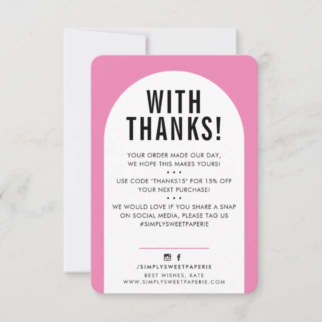 Tarjeta De Agradecimiento CLIENTE GRACIAS A USTED modernos caramelos de colo (Anverso)