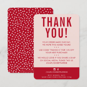 Tarjeta De Agradecimiento CLIENTE GRACIAS moderno lindo rosa oscuro rojo osc