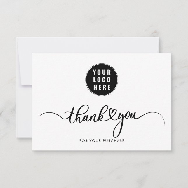 Tarjeta De Agradecimiento Clientes simples Personalizados de logotipos comer (Anverso)