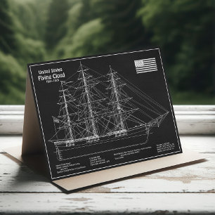 Tarjeta De Agradecimiento Clipper Ship Flying Cloud - Blueprint PD