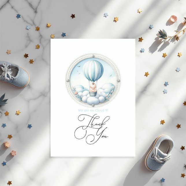 Tarjeta De Agradecimiento Cloud 9 Baby Shower (Subido por el creador)