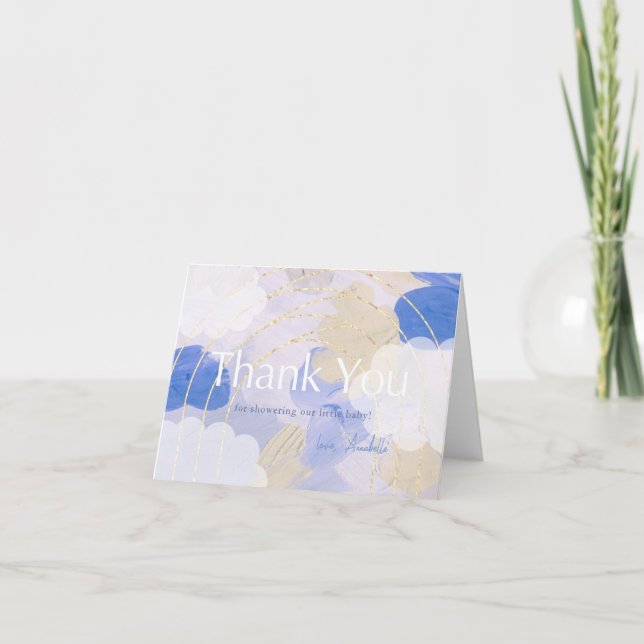 Tarjeta De Agradecimiento Cloud 9 Gouache Paint Bruske Baby Shower (Anverso)