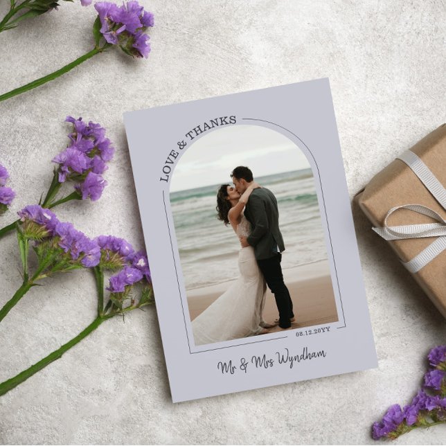 Tarjeta De Agradecimiento Cloud Gray Arch Boda Foto Amor y Gracias (Subido por el creador)