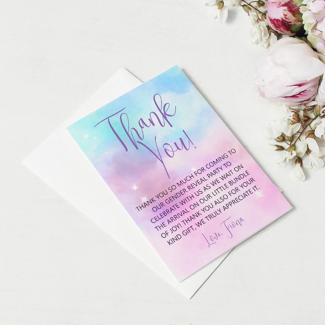 Tarjeta De Agradecimiento Cloud Nine Chica Baby Shower (Subido por el creador)