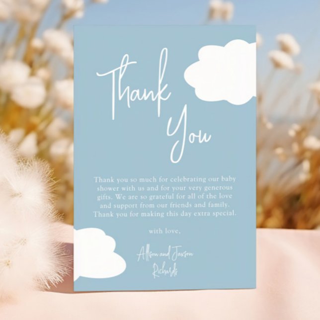 Tarjeta De Agradecimiento Cloud Nueve Gender Neutral Baby Shower (Subido por el creador)