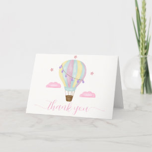 Tarjeta De Agradecimiento Cloud Star Rainbow Air Balloon Baby Shower