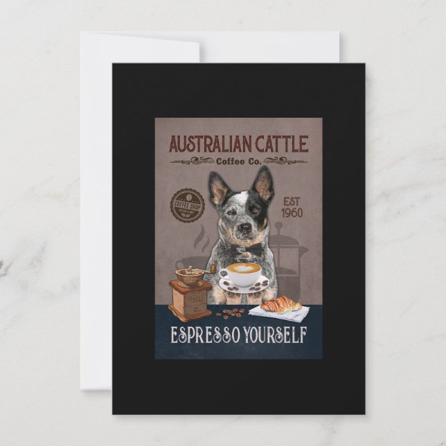 Tarjeta De Agradecimiento Club Australiano de Café de Perro de Ganado Bovino (Anverso)