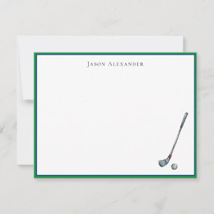 Tarjeta De Agradecimiento Club de golf y bola Personaliza Flat