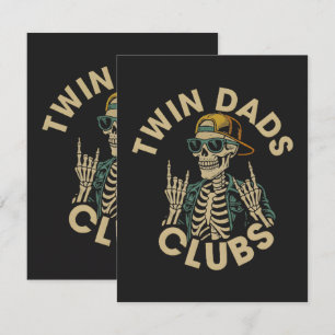 Tarjeta De Agradecimiento Club de Papás Gemelos Esqueleto
