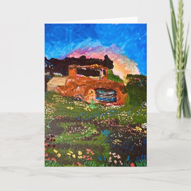 Tarjeta De Agradecimiento "Clunker in the Garden" (Anverso)