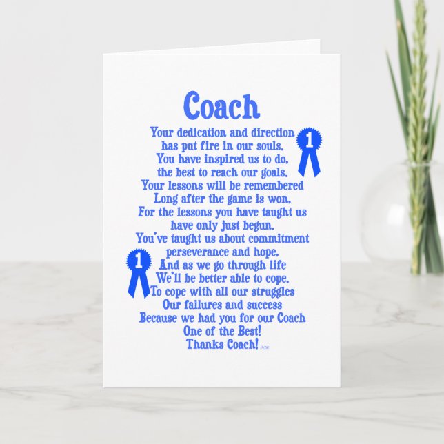 Tarjeta De Agradecimiento Coach Gracias (Anverso)