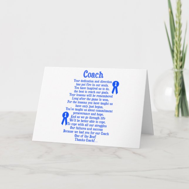 Tarjeta De Agradecimiento Coach Gracias (Anverso)