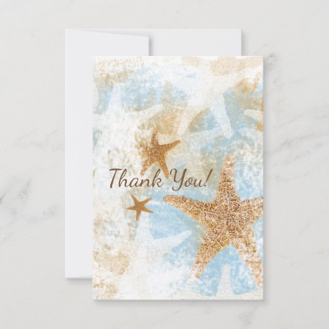 Tarjeta De Agradecimiento Coastal Beach Sea Stars Starfish (Anverso)