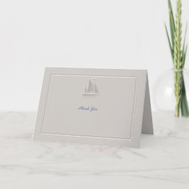 Tarjeta De Agradecimiento Coastal Nautical Sailboat Tux Wedding Thank You