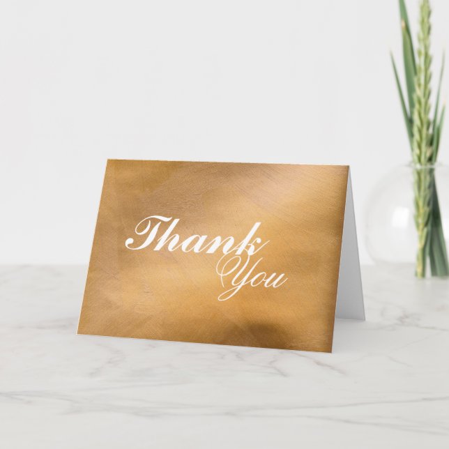 Tarjeta De Agradecimiento Cobre Pulido Gracias (Anverso)