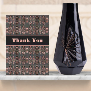 Tarjeta De Agradecimiento Cobre y negro: el estilo Art Deco luce elegante