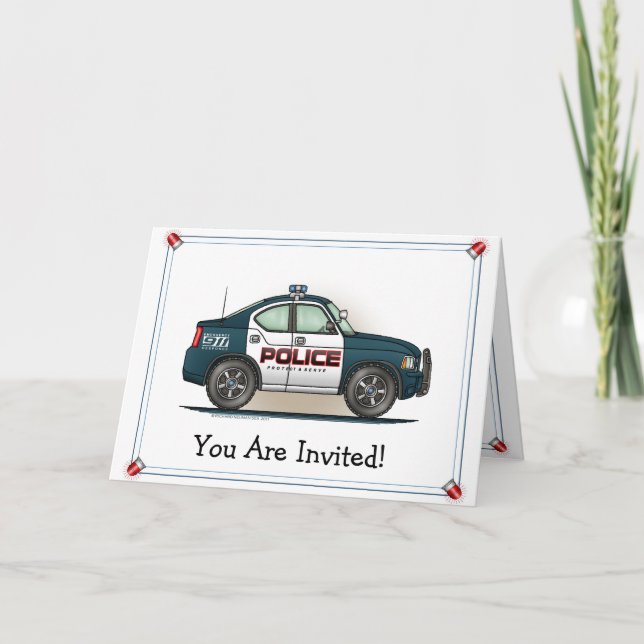 Tarjeta De Agradecimiento Coche de Coche Interceptor Policial (Anverso)