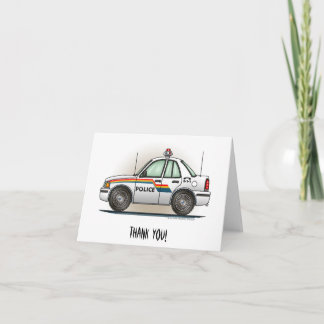 Tarjeta De Agradecimiento Coche de la policía de crucero