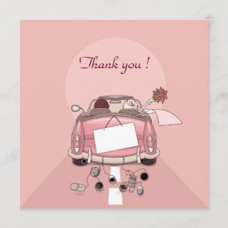 Tarjeta De Agradecimiento coche del boda del remerciement