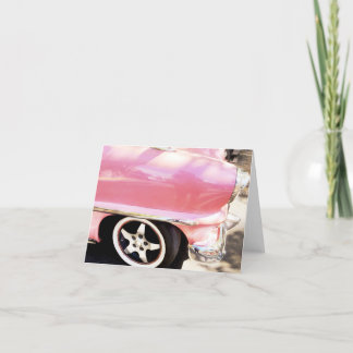 Tarjeta De Agradecimiento Coche rosa, La Habana, Cuba