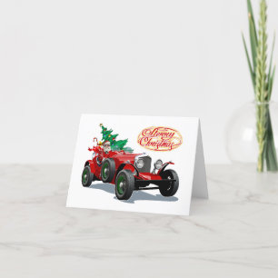 Tarjeta De Agradecimiento coche vintage de los navidades
