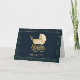 Tarjeta De Agradecimiento Cochecito de Bebé Vintage Clásico Regalo de Baby S
