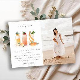 Tarjeta De Agradecimiento Cocktail de frutas lindas rubor naranja Cumpleaños