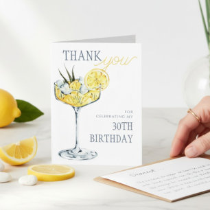 Tarjeta De Agradecimiento Cóctel de limón Un poco más viejo Cumpleaños 30 
