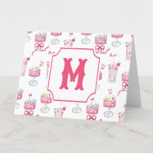 Cócteles acuarelas de color rosa caliente Mahjong