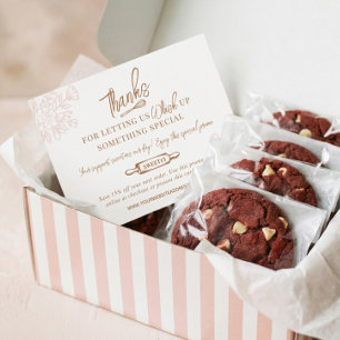 Tarjeta De Agradecimiento Código de promoción de la panadería Floral Baking 
