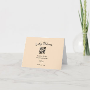 Tarjeta De Agradecimiento Código QR de baby shower rosa simple agregar nombr