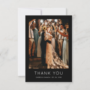 Tarjeta De Agradecimiento Código QR de Foto Simple y Único para Boda