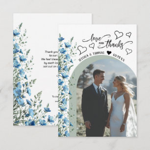 Tarjeta De Agradecimiento Código QR de la foto de bodas de flores silvestres