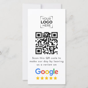 Tarjeta De Agradecimiento Código QR de reseñas de Google Negocios reseña