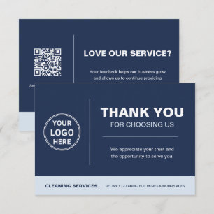 Tarjeta De Agradecimiento Código QR del logotipo de Modern Cleaning Services
