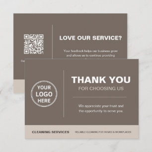 Tarjeta De Agradecimiento Código QR del logotipo de Modern Cleaning Services