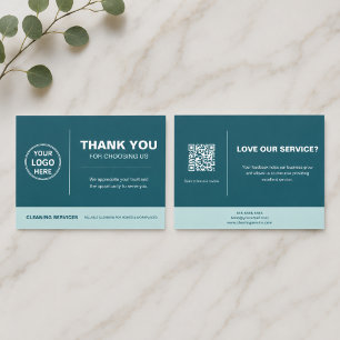 Tarjeta De Agradecimiento Código QR del logotipo de servicios de limpieza mo