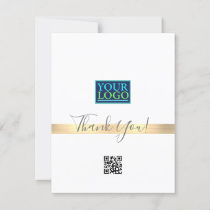 Tarjeta De Agradecimiento Código QR del logotipo de su autobús de nombre, fr