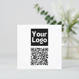 Tarjeta De Agradecimiento Código QR editable y su logotipo comercial o image