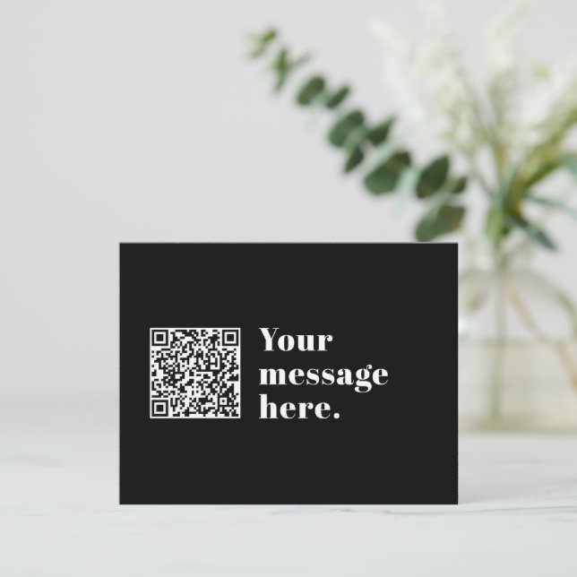 Tarjeta De Agradecimiento Código QR editable y texto retro-moderno (Anverso de pie)