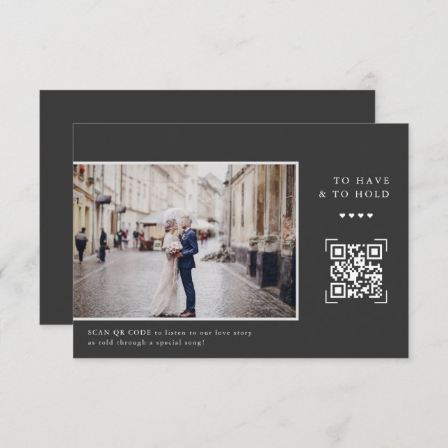 Tarjeta De Agradecimiento Código QR moderno simple | Carta a Groom Photo (Anverso / Reverso)